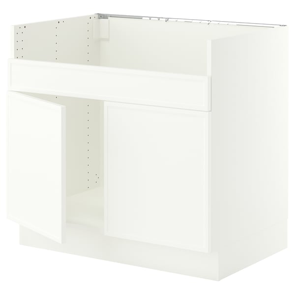 SEKTION Base cab f HAVSEN double bowl sink, white/Aspudden matt white, 36x24x30 "