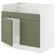 SEKTION Base cab f HAVSEN double bowl sink, white/Axstad gray-green, 36x24x30 "