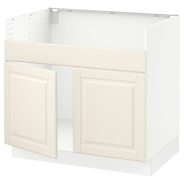 SEKTION Base cab f HAVSEN double bowl sink, white/Bodbyn off-white, 36x24x30 "