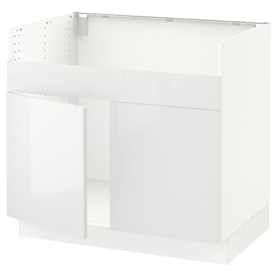 SEKTION Base cab f HAVSEN double bowl sink, white/Ringhult white, 36x24x30 "
