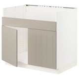 SEKTION Base cab f HAVSEN double bowl sink, white/Stensund beige, 36x24x30 "