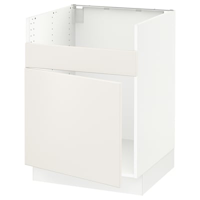 SEKTION Base cab f HAVSEN single bowl sink, white/Veddinge white, 24x24x30 "