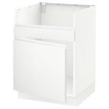 SEKTION Base cab f HAVSEN single bowl sink, white/Voxtorp matt white, 24x24x30 "