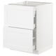 SEKTION Base cab with 2 fronts/3 drawers, white Maximera/Axstad matt white, 24x24x30 "