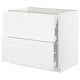 SEKTION Base cab with 2 fronts/3 drawers, white Maximera/Axstad matt white, 36x24x30 "