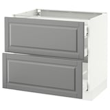 SEKTION Base cab with 2 fronts/3 drawers, white Maximera/Bodbyn gray, 36x24x30 "