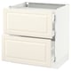 SEKTION Base cab with 2 fronts/3 drawers, white Maximera/Bodbyn off-white, 30x24x30 "