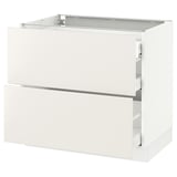 SEKTION Base cab with 2 fronts/3 drawers, white Maximera/Veddinge white, 36x24x30 "