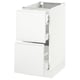 SEKTION Base cab with 2 fronts/3 drawers, white Maximera/Voxtorp matt white, 15x24x30 "