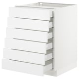 SEKTION Base cabinet/6 fronts/6 low drawers, white Maximera/Axstad matt white, 24x24x30 "