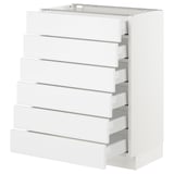 SEKTION Base cabinet/6 fronts/6 low drawers, white Maximera/Axstad matt white, 24x15x30 "