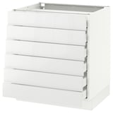 SEKTION Base cabinet/6 fronts/6 low drawers, white Maximera/Ringhult white, 30x24x30 "