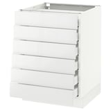 SEKTION Base cabinet/6 fronts/6 low drawers, white Maximera/Ringhult white, 24x24x30 "