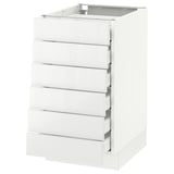 SEKTION Base cabinet/6 fronts/6 low drawers, white Maximera/Ringhult white, 18x24x30 "
