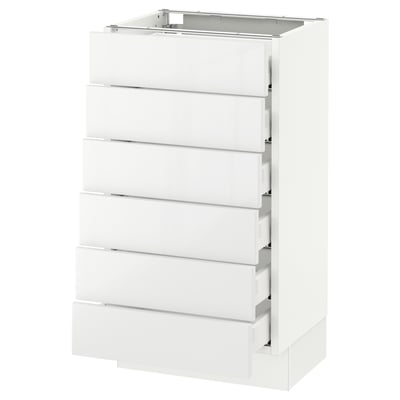 SEKTION Base cabinet/6 fronts/6 low drawers, white Maximera/Ringhult white, 18x15x30 "