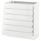 SEKTION Base cabinet/6 fronts/6 low drawers, white Maximera/Ringhult white, 30x15x30 "