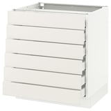SEKTION Base cabinet/6 fronts/6 low drawers, white Maximera/Veddinge white, 30x24x30 "