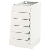 SEKTION Base cabinet/6 fronts/6 low drawers, white Maximera/Veddinge white, 15x24x30 "