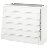 SEKTION Base cabinet/6 fronts/6 low drawers, white Maximera/Voxtorp matt white, 36x15x30 "