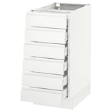 SEKTION Base cabinet/6 fronts/6 low drawers, white Maximera/Voxtorp matt white, 15x24x30 "