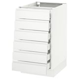 SEKTION Base cabinet/6 fronts/6 low drawers, white Maximera/Voxtorp matt white, 18x24x30 "