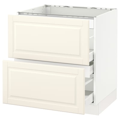 SEKTION Base cabinet f/cooktop w/3 drawers, white Maximera/Bodbyn off-white, 30x24x30 "