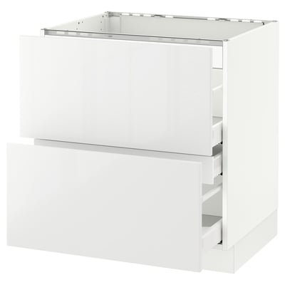 SEKTION Base cabinet f/cooktop w/3 drawers, white Maximera/Ringhult white, 30x24x30 "