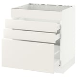 SEKTION Base cabinet f/cooktop w/3 drawers, white Maximera/Veddinge white, 30x24x30 "