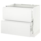 SEKTION Base cabinet f/cooktop w/3 drawers, white Maximera/Voxtorp matt white, 36x24x30 "