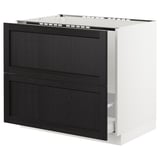 SEKTION Base cabinet f/sink & recycling, white Maximera/Lerhyttan black stained, 36x24x30 "