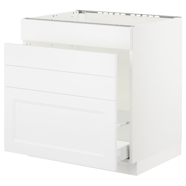 SEKTION Base cabinet f/sink & waste sorting, white Maximera/Axstad matt white, 30x24x30 "