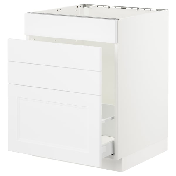 SEKTION Base cabinet f/sink & waste sorting, white Maximera/Axstad matt white, 24x24x30 "