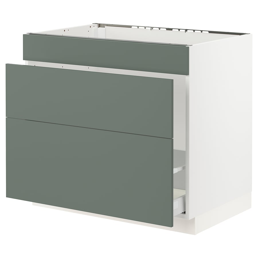 SEKTION base f/sink & waste sorting, white Maximera/Bodarp graygreen, 91x61x76 cm
