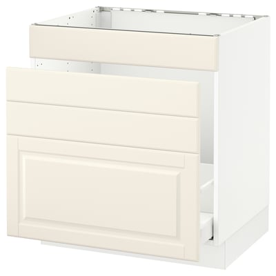 SEKTION Base cabinet f/sink & waste sorting, white Maximera/Bodbyn off-white, 30x24x30 "