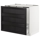 SEKTION Base cabinet f/sink & waste sorting, white Maximera/Lerhyttan black stained, 36x24x30 "