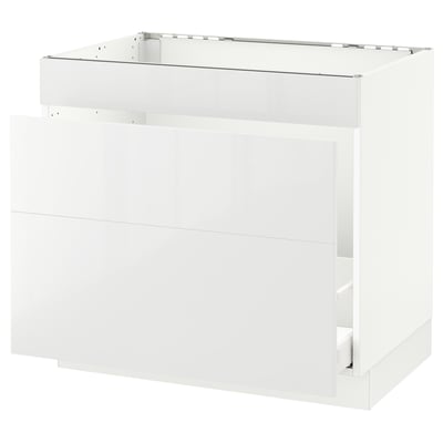 SEKTION Base cabinet f/sink & waste sorting, white Maximera/Ringhult white, 36x24x30 "