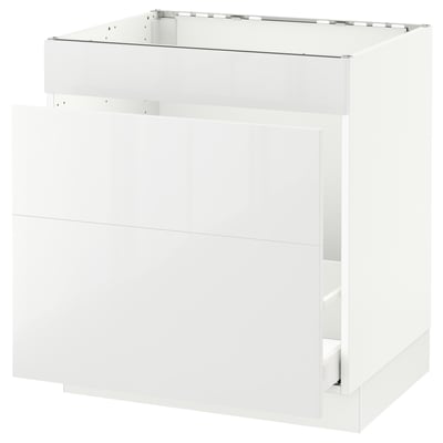 SEKTION Base cabinet f/sink & waste sorting, white Maximera/Ringhult white, 30x24x30 "