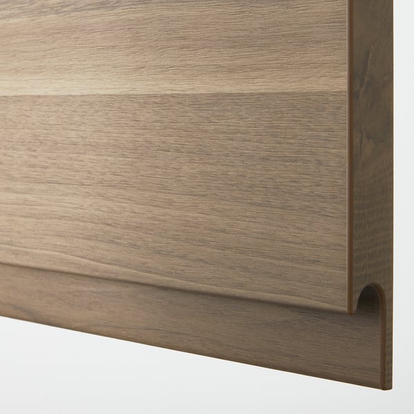 SEKTION Base cabinet f/sink & waste sorting, white Maximera/Voxtorp walnut, 30x24x30 "