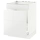 White, modern kitchen cabinet with smooth drawer and high gloss finish.