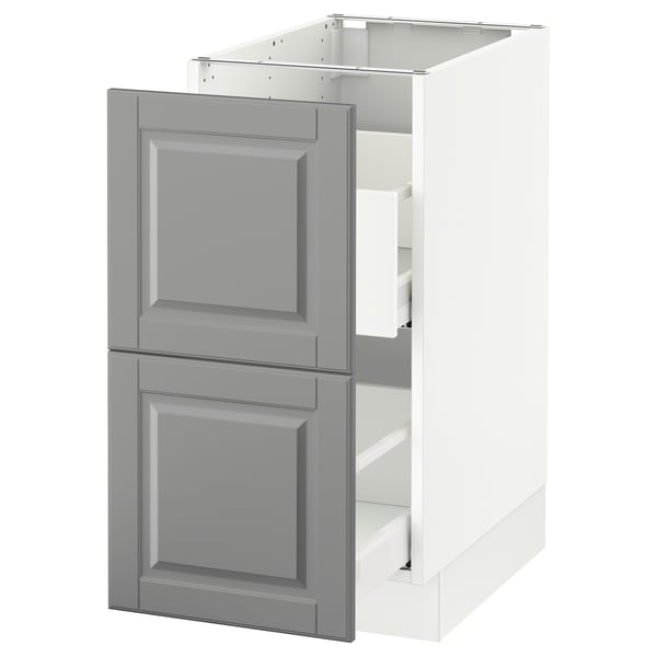 SEKTION Base cabinet for recycling, white Maximera/Bodbyn gray, 15x24x30 "