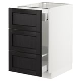 SEKTION Base cabinet for recycling, white Maximera/Lerhyttan black stained, 18x24x30 "