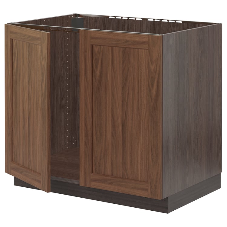 SEKTION Base for sink + 2 doors, brown Enköping/brown walnut