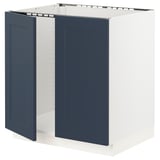 SEKTION Base cabinet for sink + 2 doors, white Axstad/matte blue, 30x24x30 "