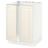 SEKTION Base cabinet for sink + 2 doors, white/Bodbyn off-white, 24x24x30 "