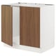SEKTION Base cabinet for sink + 2 doors, white/Tistorp brown walnut effect, 36x24x30 "