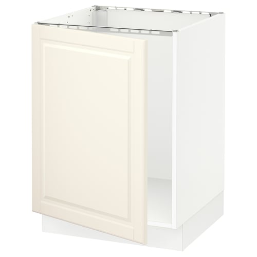 SEKTION off-white cream cabinet with bevelled edges, square design.