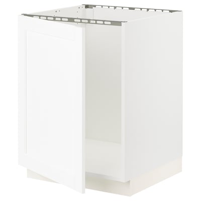 SEKTION Base cabinet for sink, white Enköping/white wood effect, 24x24x30 "
