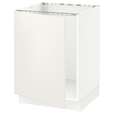 SEKTION Base cabinet for sink, white/Veddinge white, 24x24x30 "