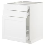 SEKTION Base cabinet/p-out storage/2 drawer, white Maximera/Axstad matt white, 24x24x30 "