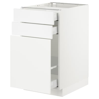 SEKTION Base cabinet/p-out storage/2 drawer, white Maximera/Axstad matt white, 18x24x30 "